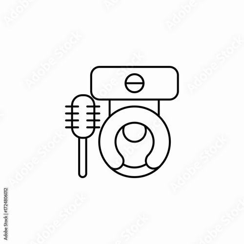 toilet bowl brush icon sign vector