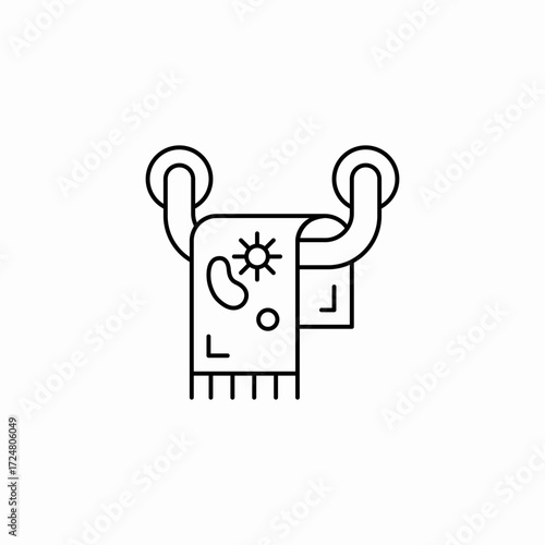 towel on rack icon sign vector