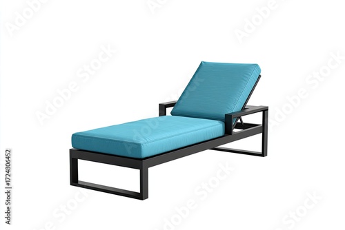 Teal chaise lounge with black frame