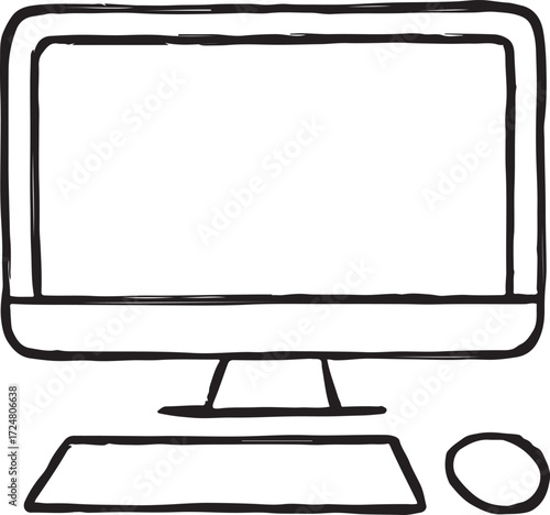 Illustration of a laptop into a white background for assembling or creating teaching materials for moms doing homeschooling and teachers searching for pictures for teaching materials such as flashcard