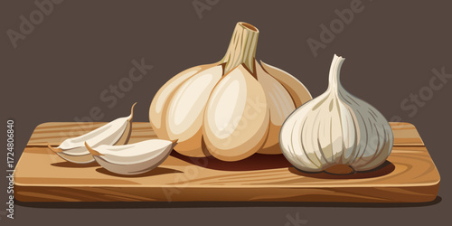 Garlic Bulbs Vector Illustration