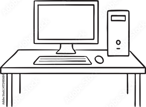 Illustration of a laptop into a white background for assembling or creating teaching materials for moms doing homeschooling and teachers searching for pictures for teaching materials such as flashcard