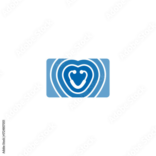 Doctor Stethoscope in Surgical Locker Box and Sound Wave Logo Design Vector