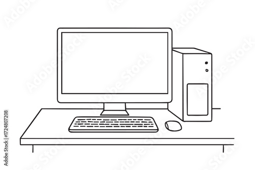 Illustration of a laptop into a white background for assembling or creating teaching materials for moms doing homeschooling and teachers searching for pictures for teaching materials such as flashcard