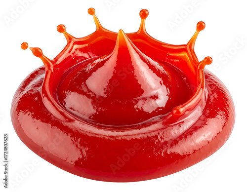 Red sauce splash, crown-like