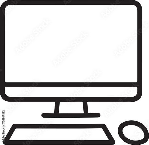 Illustration of a laptop into a white background for assembling or creating teaching materials for moms doing homeschooling and teachers searching for pictures for teaching materials such as flashcard