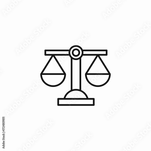 balanced scale justice icon sign vector
