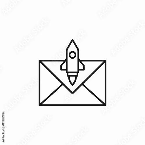 email launch rocket icon sign vector