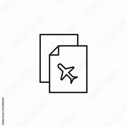 flight documents icon icon sign vector