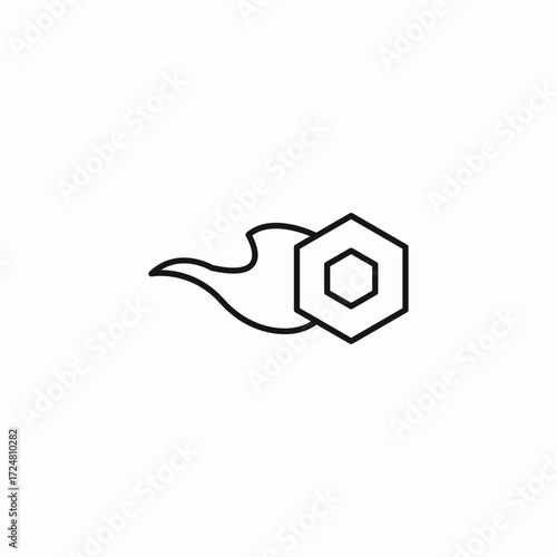 flying hexagon fire icon sign vector