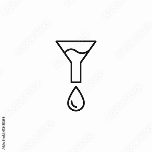 funnel with drop icon sign vector