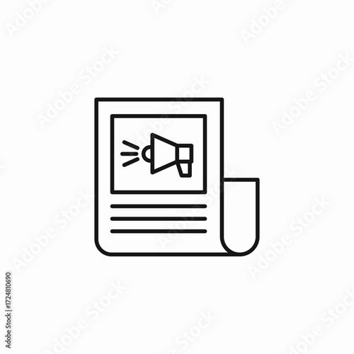 newspaper with megaphone icon sign vector