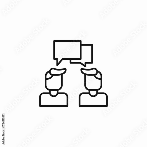 people chatting discussion icon sign vector