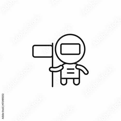 welder flag icon sign vector