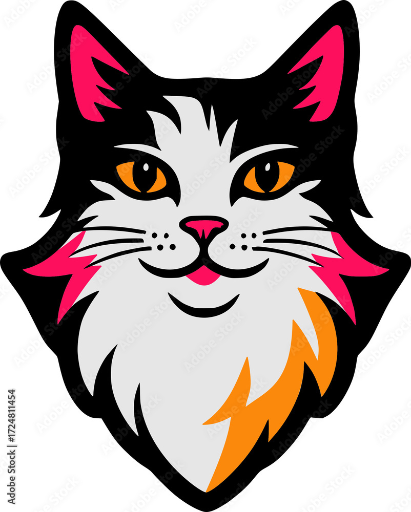 Obraz premium A Creative Cute Colorful Cat