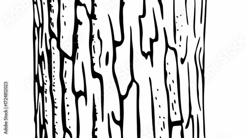 Close up of a tree bark texture with vertical lines and cracks in black and white nature illustration created with generated ai 