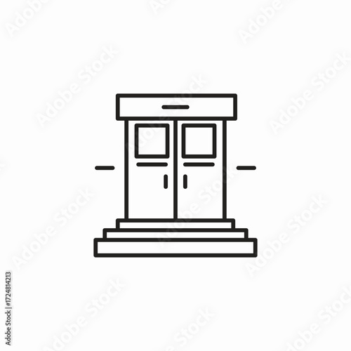 building front entrance icon sign vector
