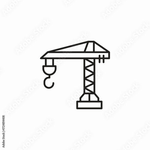construction crane hook icon sign vector