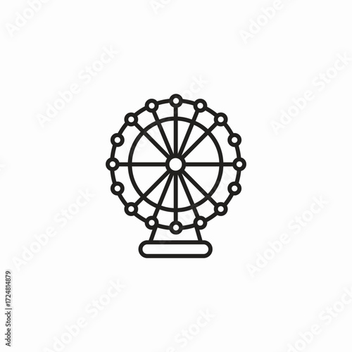 large ferris wheel icon sign vector