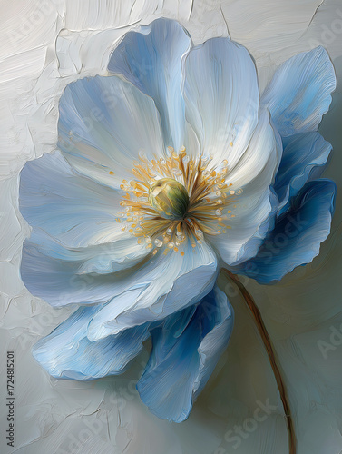 white dahlia flower oil painting art