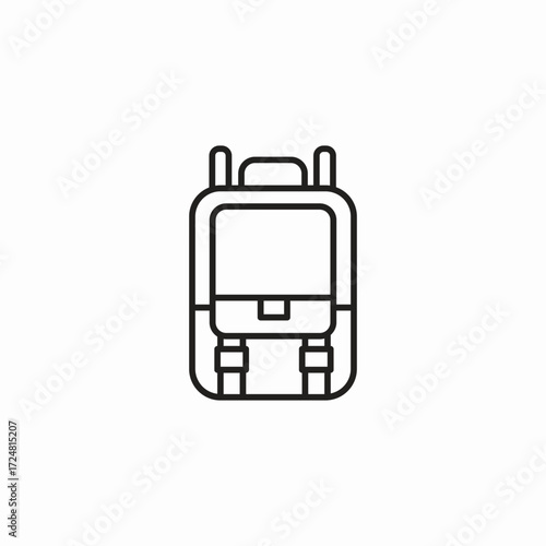 rectangular travel backpack icon sign vector