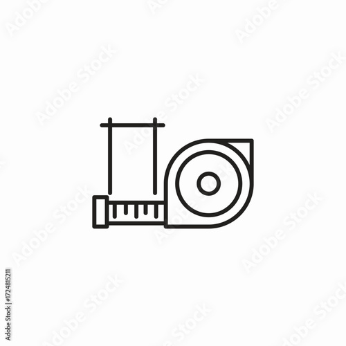 retractable measuring tape icon sign vector