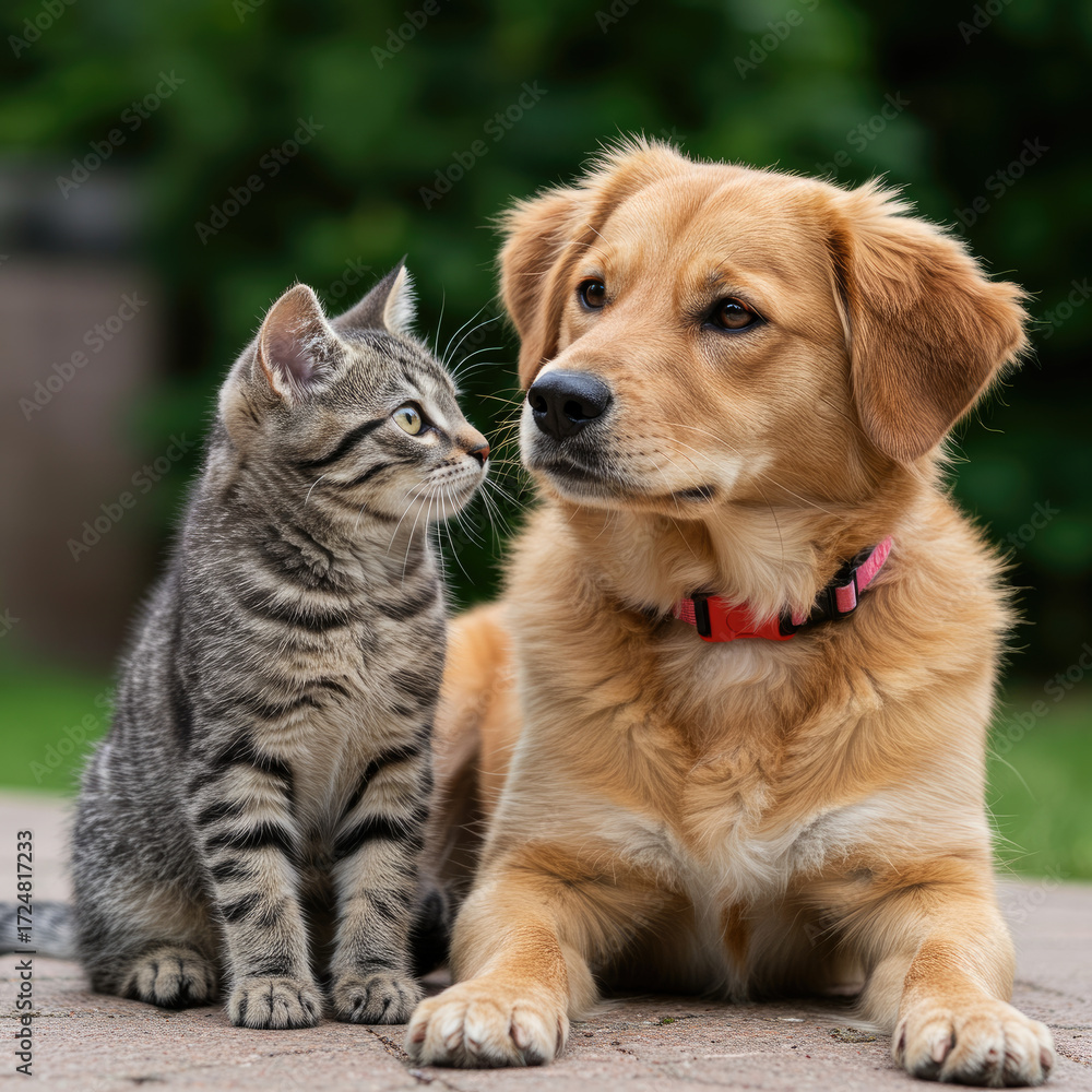 Obraz premium cat and dog
