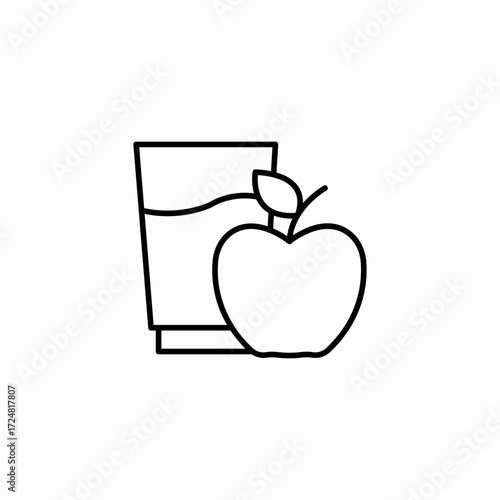 apple juice healthy icon sign vector