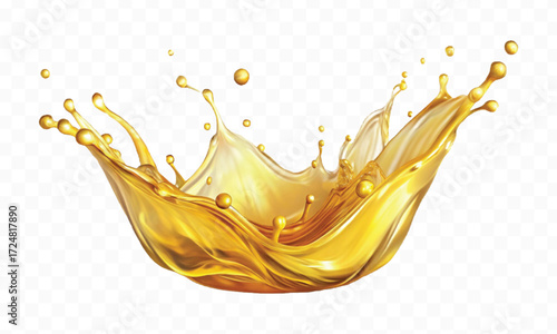 realistic smooth clean and fresh engine or cooking oil splash in curve style  isolated on white background