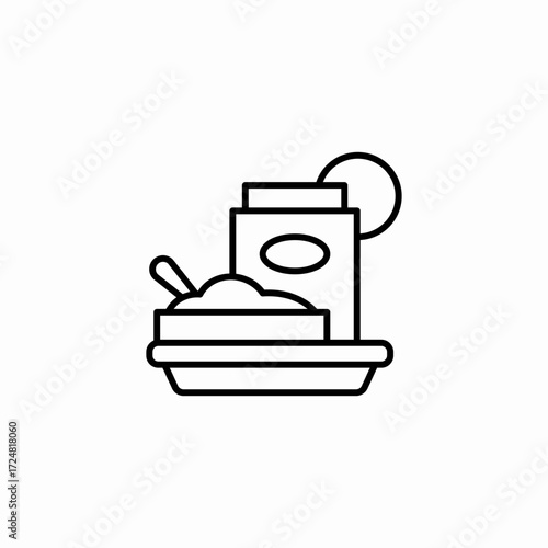 cereal bowl and box icon sign vector