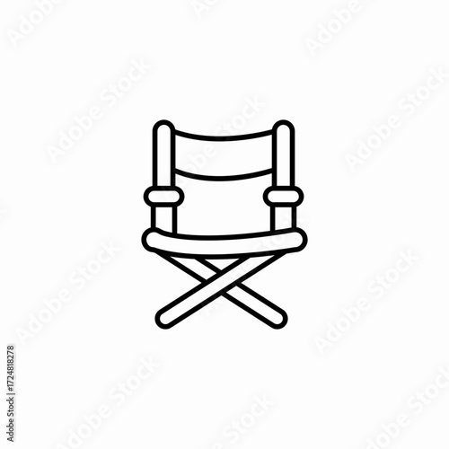 director folding chair icon sign vector