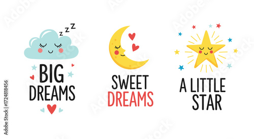 Sweet dreams for little ones and beautiful starry nights above them.