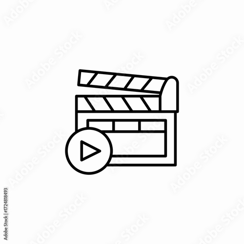 film production clapperboard icon sign vector
