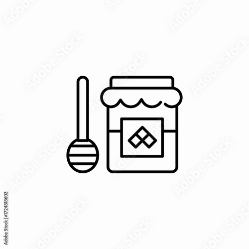 honey jar dipper icon sign vector