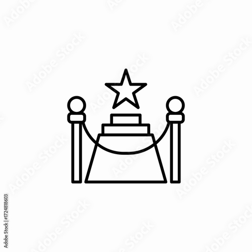 hollywood walk fame icon sign vector