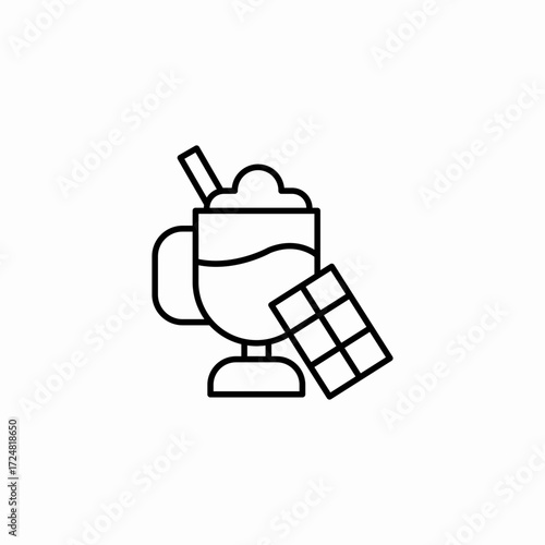 hot chocolate bar icon sign vector