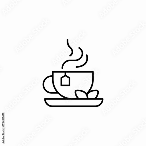 hot tea cup icon sign vector