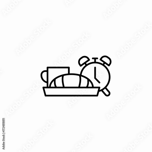 morning coffee and pastry icon sign vector