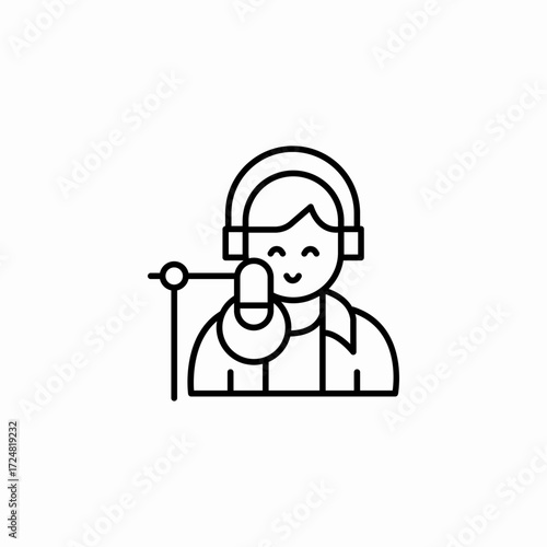 podcast host recording icon sign vector