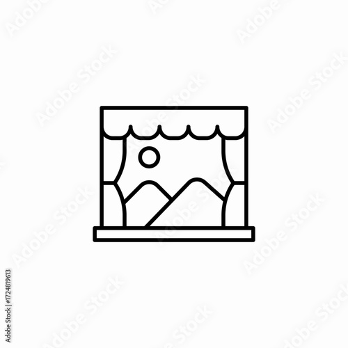 theater stage curtains icon sign vector