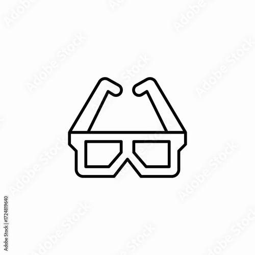 three d glasses icon sign vector