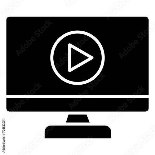 Online Course Glyph Icon