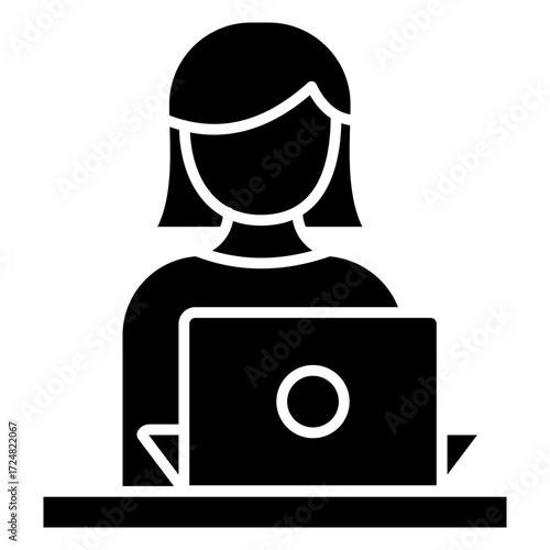 Distance Learning Glyph Icon