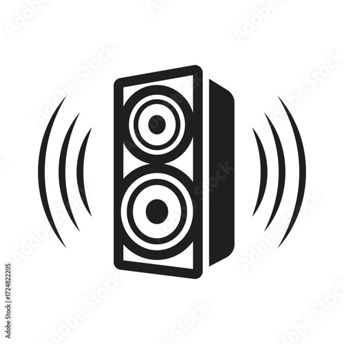 Vector silhouette of sound system representing speaker box
