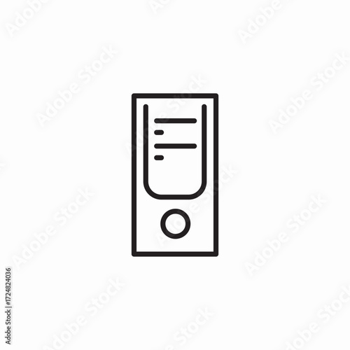 computer tower case icon sign vector