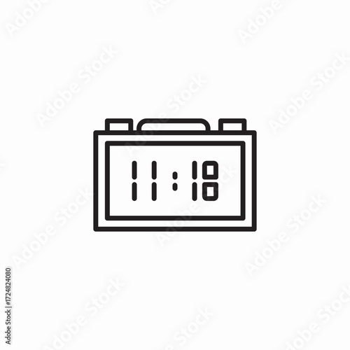 digital alarm clock icon sign vector