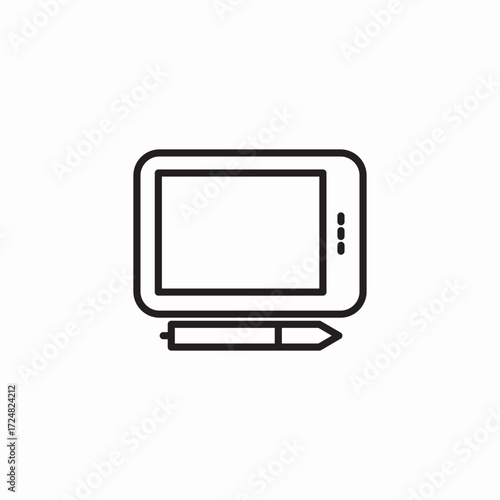 graphics tablet stylus icon sign vector