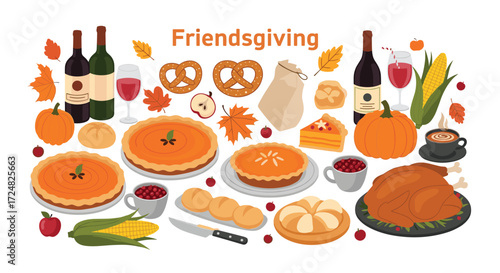 A gathering of friends enjoying a delicious thanksgiving feast together.