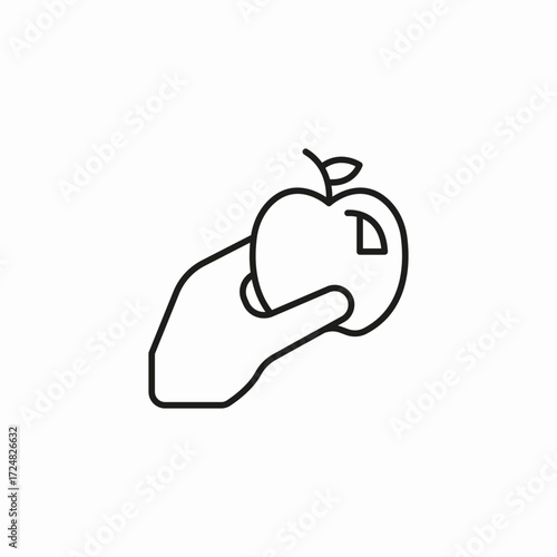 holding healthy apple icon sign vector