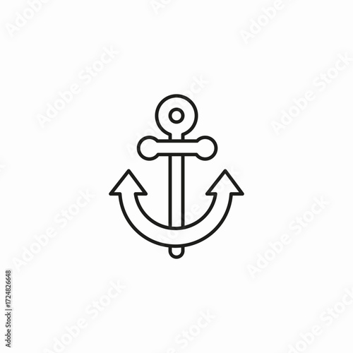metal boat anchor icon sign vector
